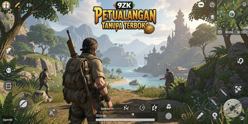 Antarmuka 9ZK yang menampilkan dunia terbuka yang luas dan beragam.