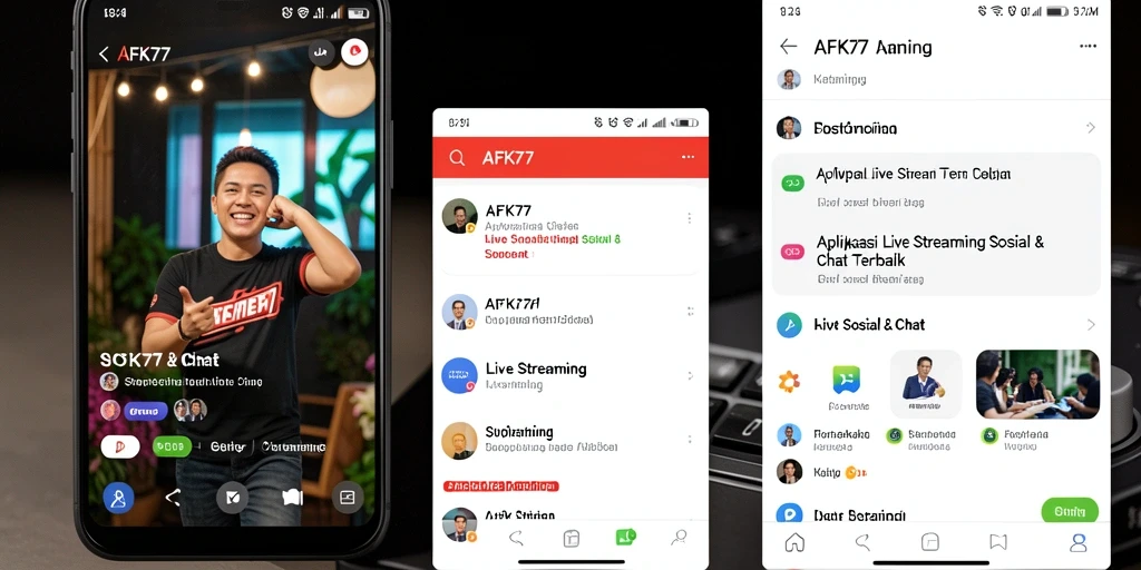 Tampilan antarmuka AFK77 yang menarik untuk Live Streaming.