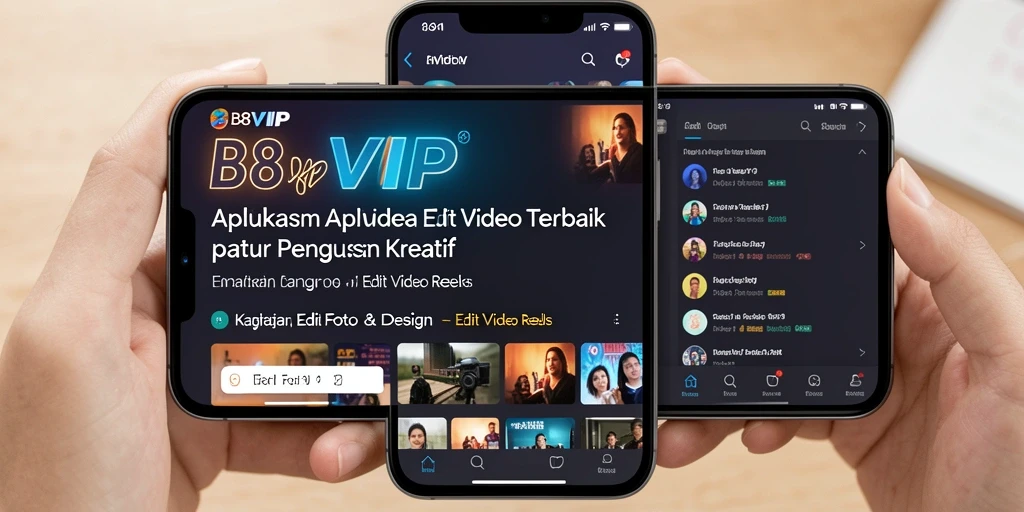Antarmuka pengguna B8VIP yang memudahkan edit video reels.