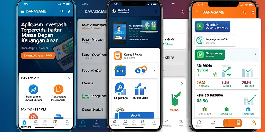 Antarmuka user-friendly DANAGAME dengan fitur investasi lengkap.