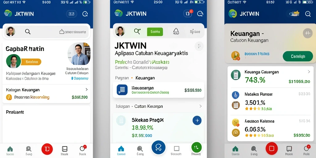 Tampilan antarmuka aplikasi JKTWIN yang sederhana dan fungsional.