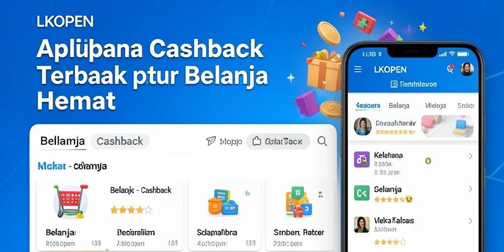 Tampilan antarmuka LKOPEN dengan fitur cashback yang menarik.