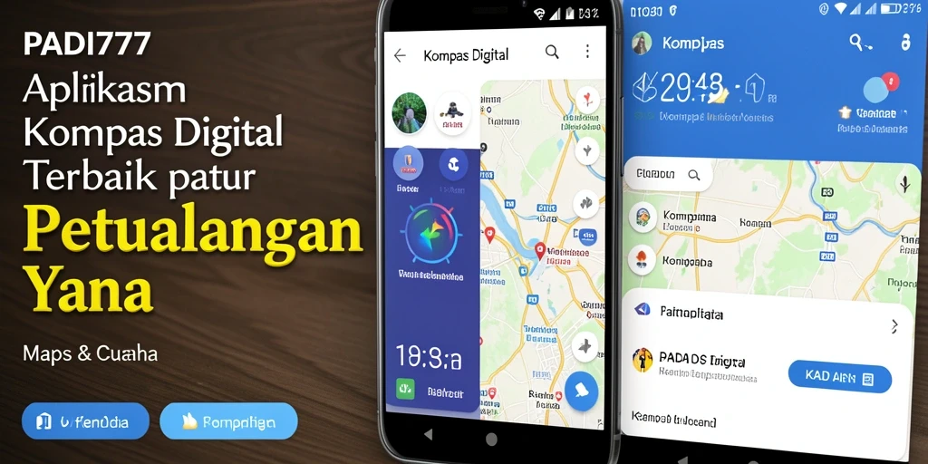 Tampilan antarmuka PADI777 menunjukkan fitur kompas digital yang intuitif.