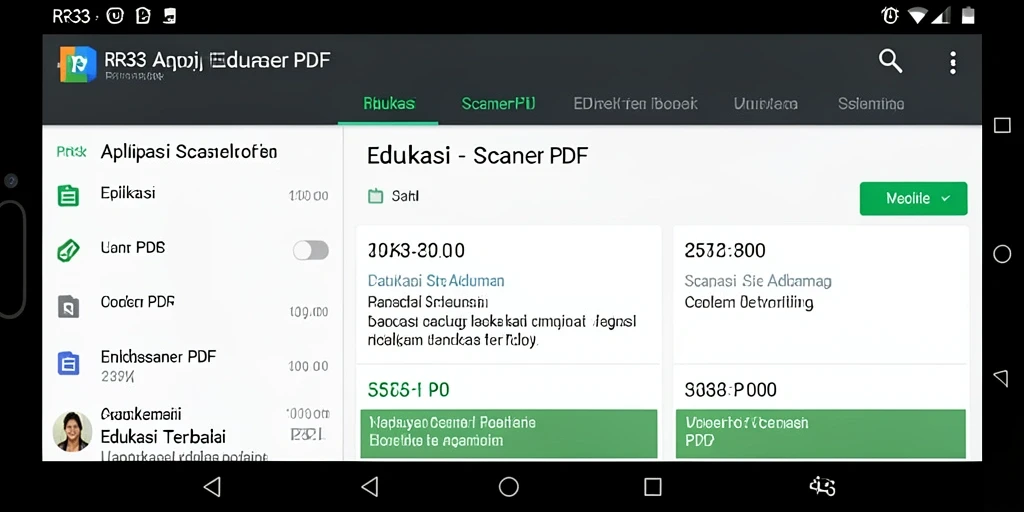 Tampilan antarmuka RR33 untuk pemindaian dokumen PDF.