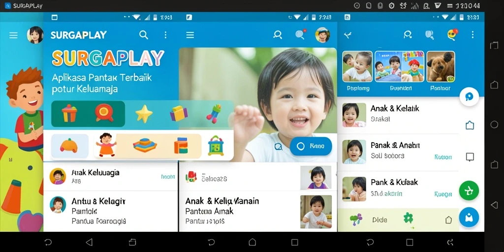 Antarmuka pengguna SURGAPLAY yang intuitif untuk memantau anak.