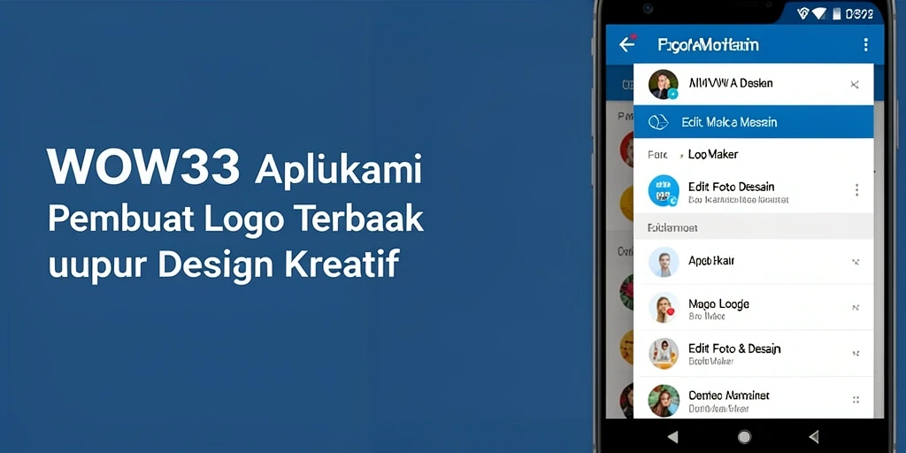 Antarmuka WOW33 yang intuitif untuk pembuatan logo.