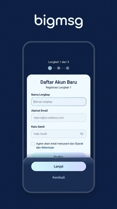 Panduan Buat Akun Baru bigmsg di Android